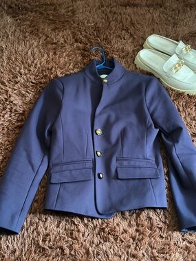 Super Cute Navy Blazer! Anthropologie Navy Blazer with Gold Buttons